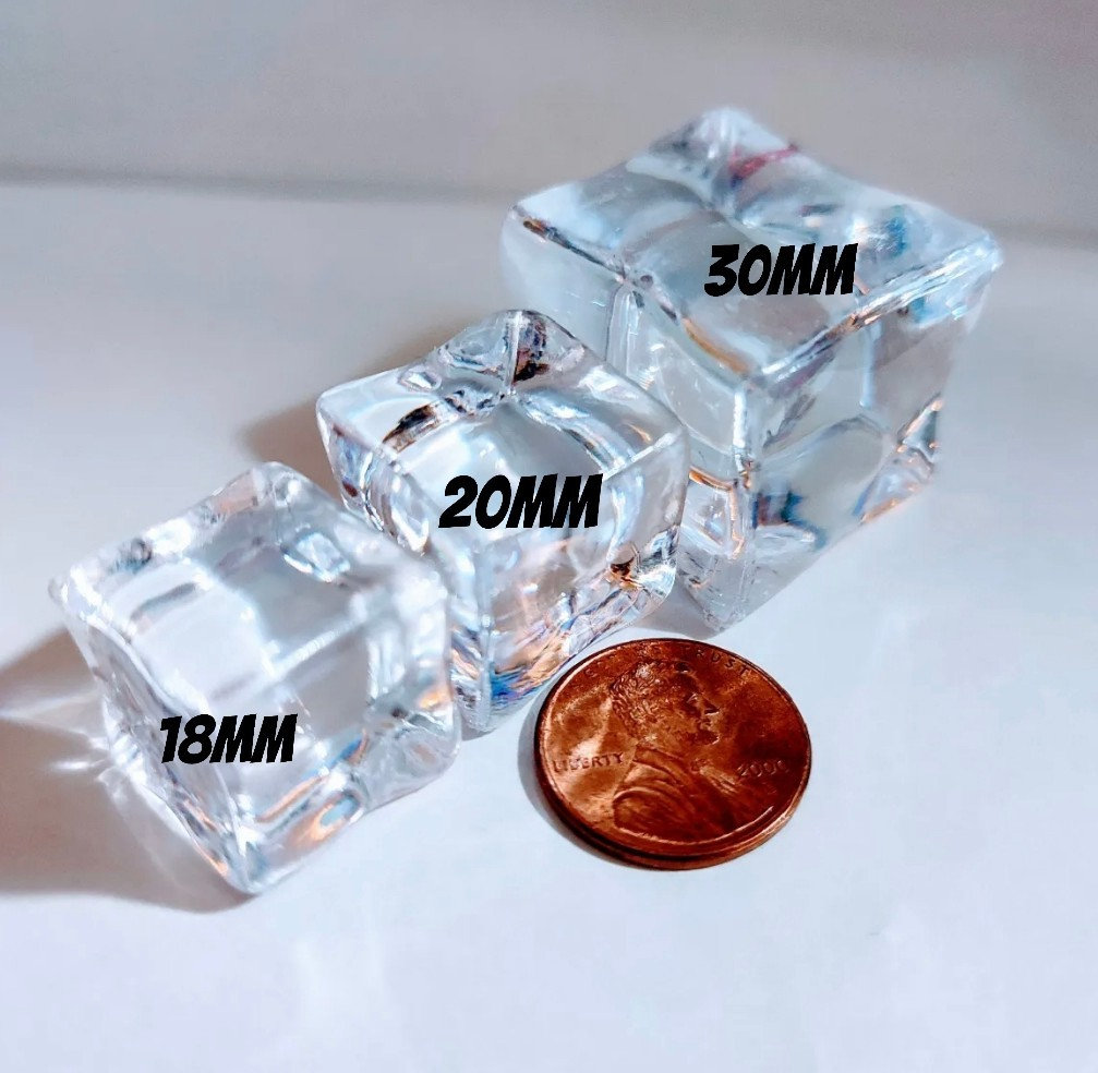 5pc 3D Acrylic Ice Cubes Realistic Fake Ice Cube Craft Supplies Snow