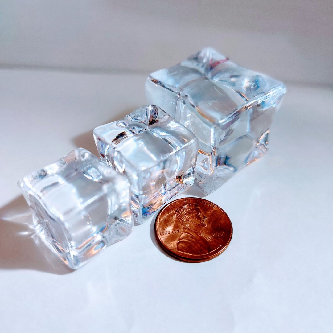5pc 3D Acrylic Ice Cubes Realistic Fake Ice Cube Craft Supplies Snow