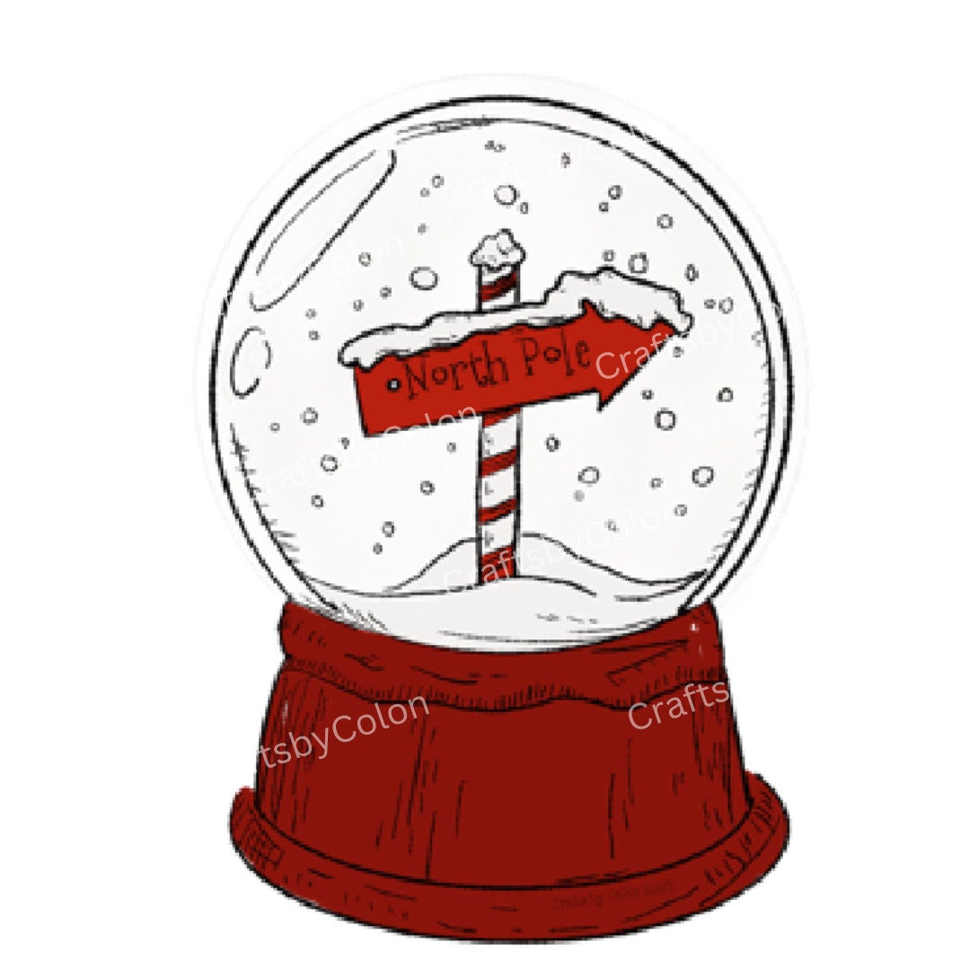 North Pole Snow Globe PNG Digital File - Etsy