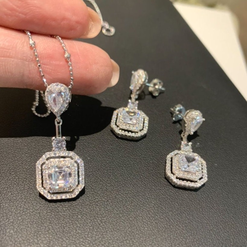 Jewelry Set Stunning High Quality Imitation Diamond Necklace Etsy