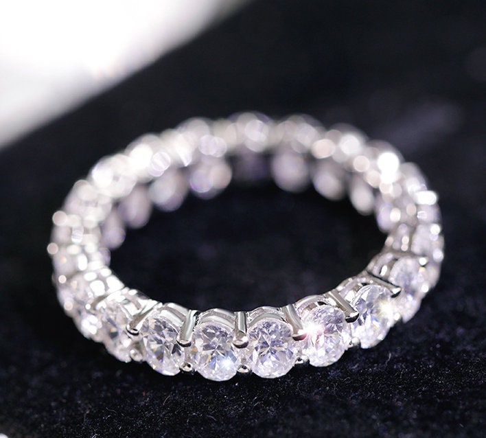 Stunning High Quality Imitation Diamond Ring 18K White Gold Etsy