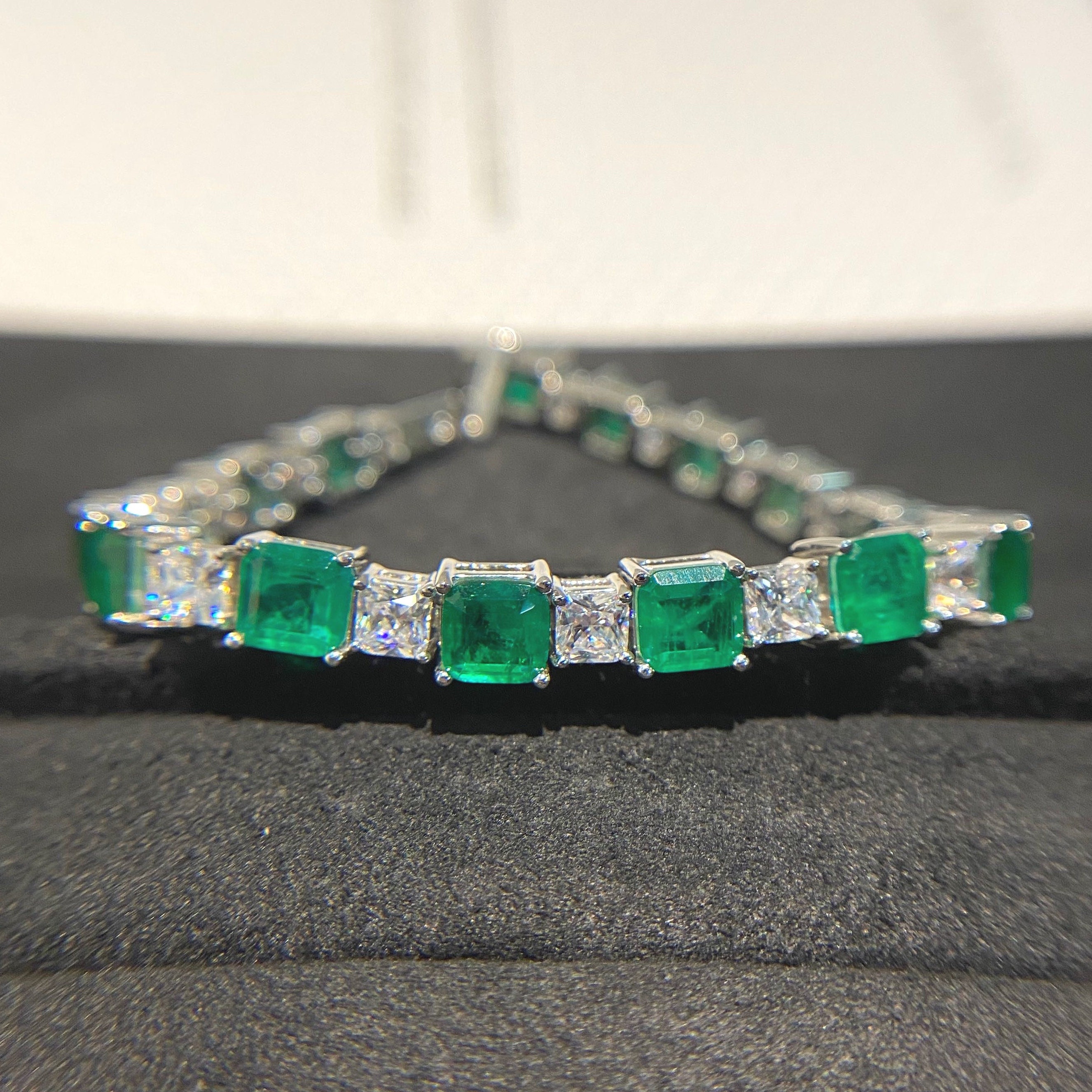 Custom Size Stunning High Quality Imitation Emerald Bracelet | Etsy