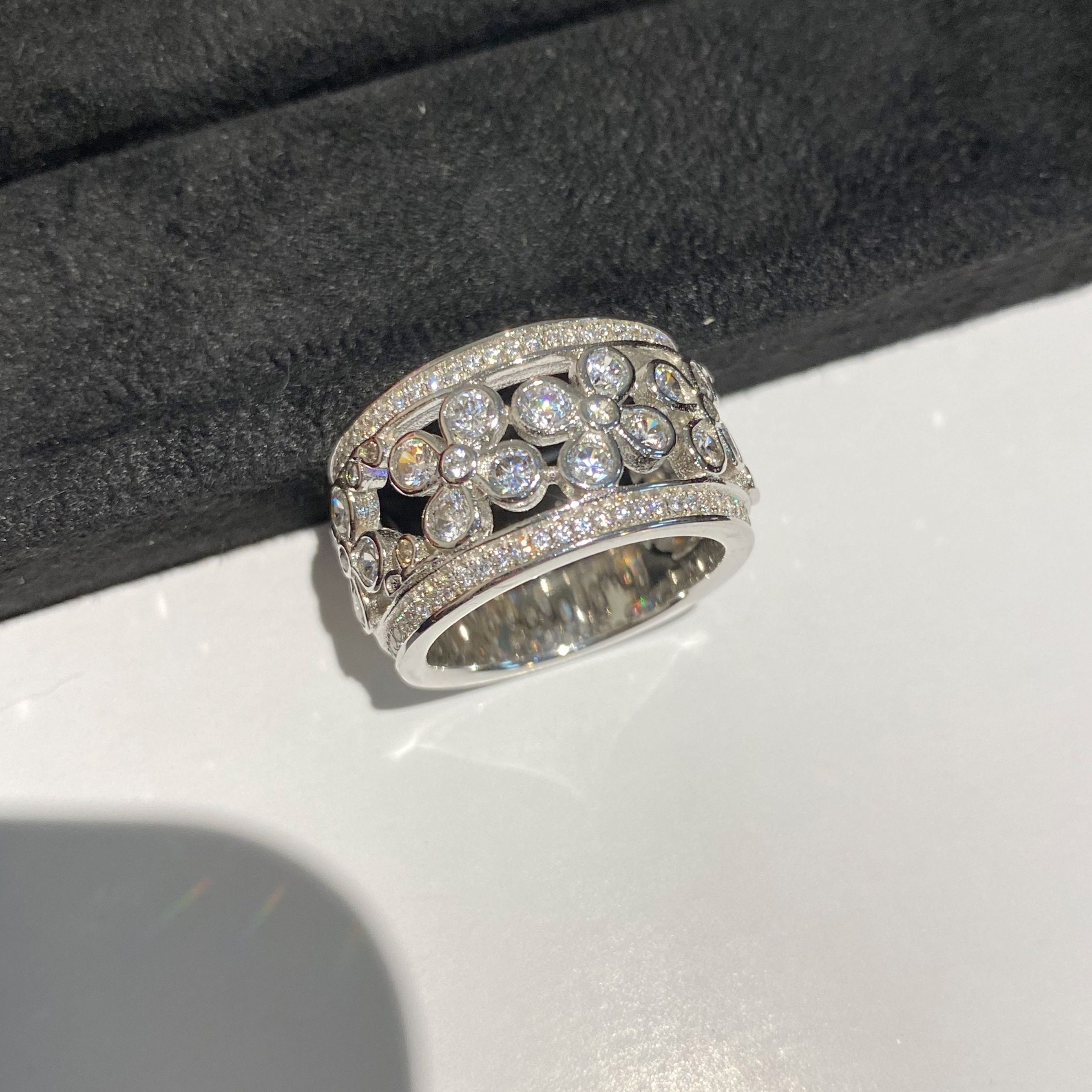 Stunning High Quality Imitation Diamond Ring 18K White Gold Etsy