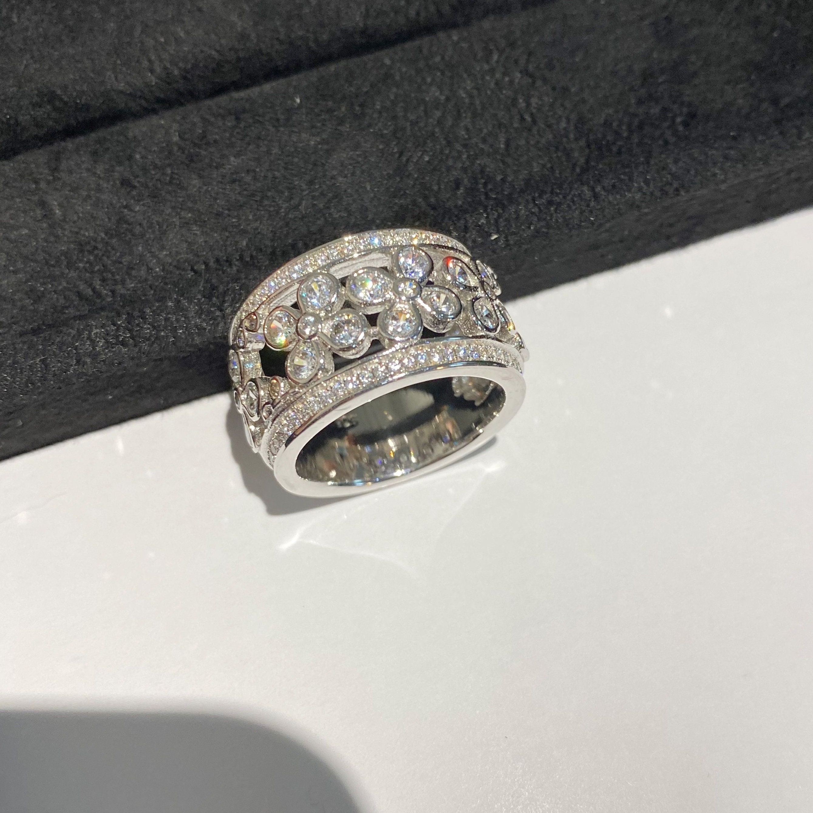 Stunning High Quality Imitation Diamond Ring 18K White Gold Etsy