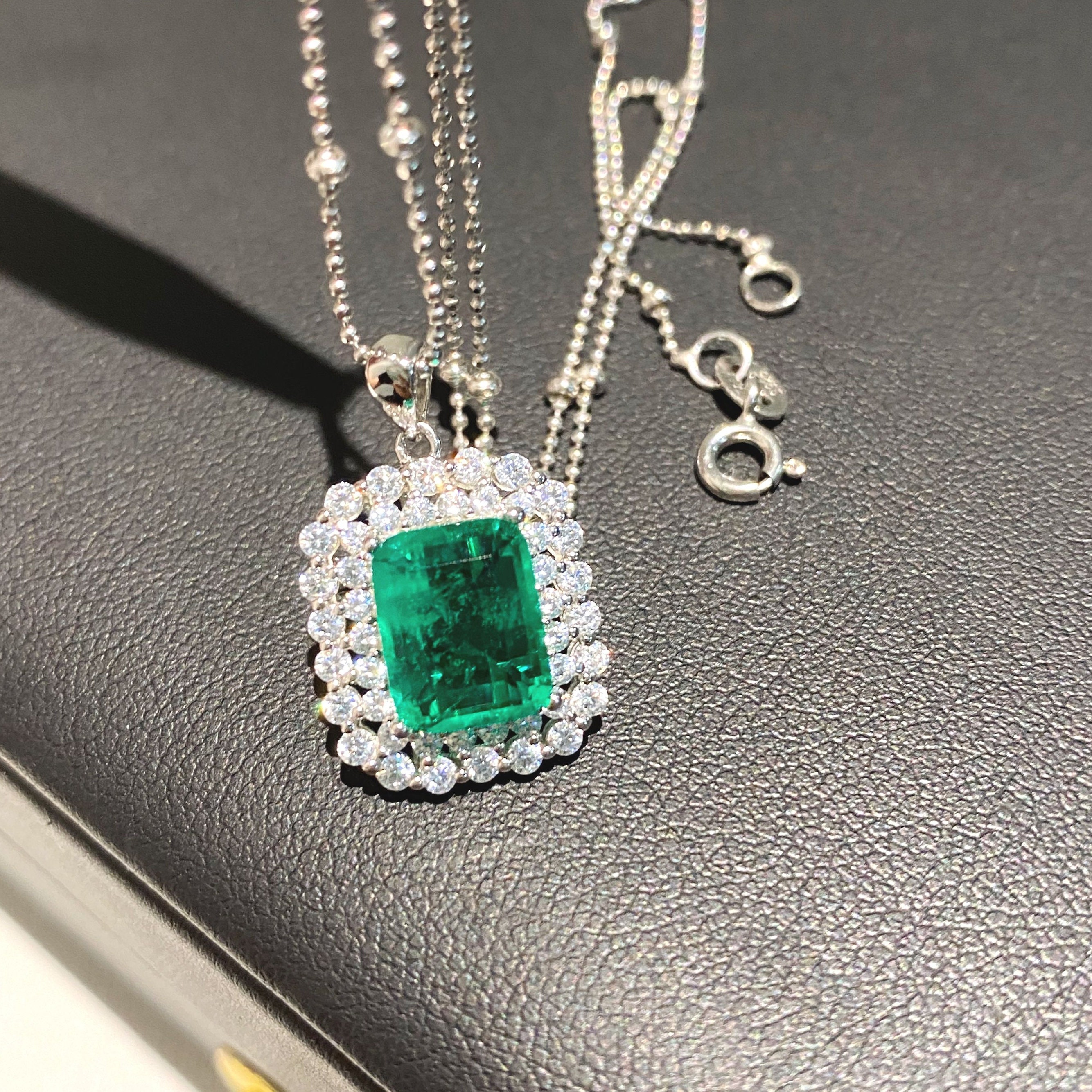 Stunning High Quality Imitation Emerald Necklace Pendant 18K | Etsy