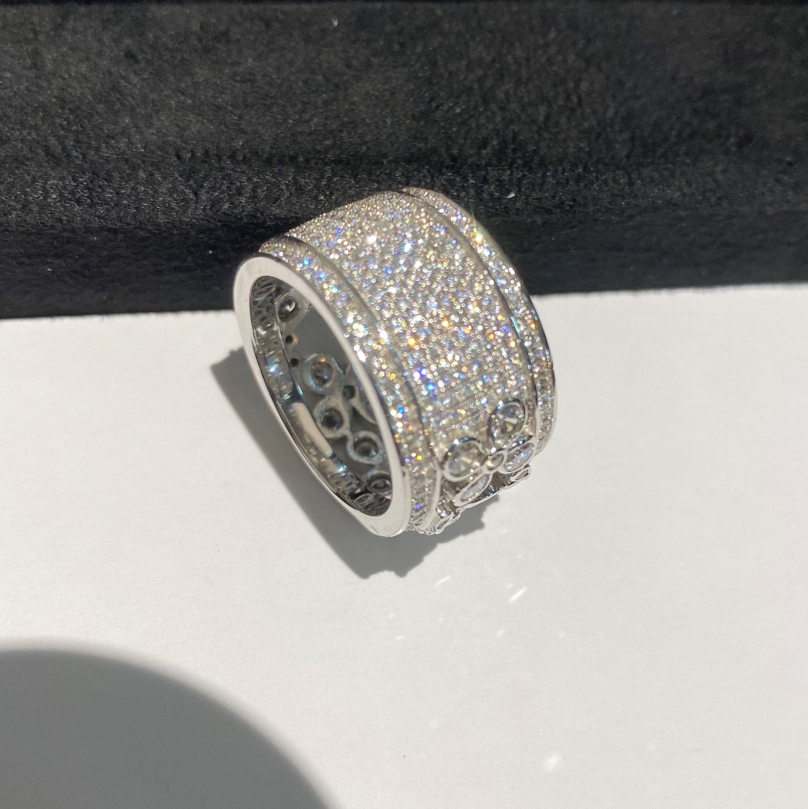 Stunning High Quality Imitation Diamond Ring 18K White Gold Etsy