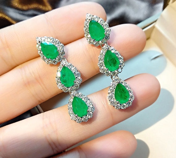 Imitation emerald earrings deals