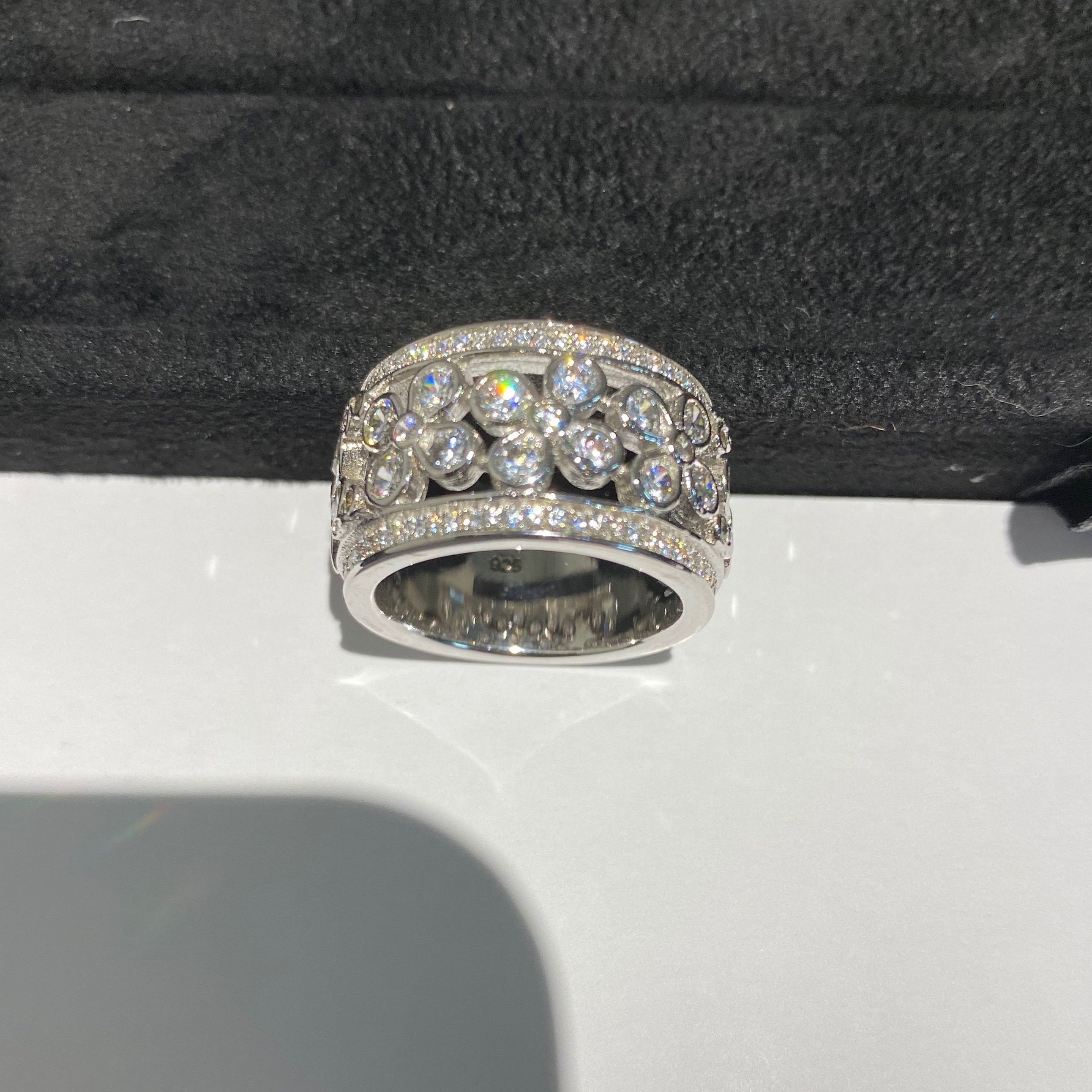 Stunning High Quality Imitation Diamond Ring 18K White Gold Etsy