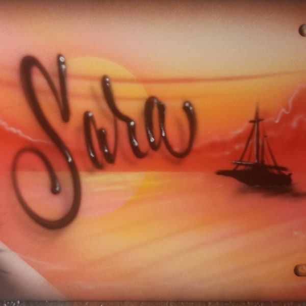 Airbrushed License Plate