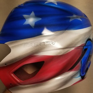Custom airbrushed ball helmet &quot;Flag Theme&quot;