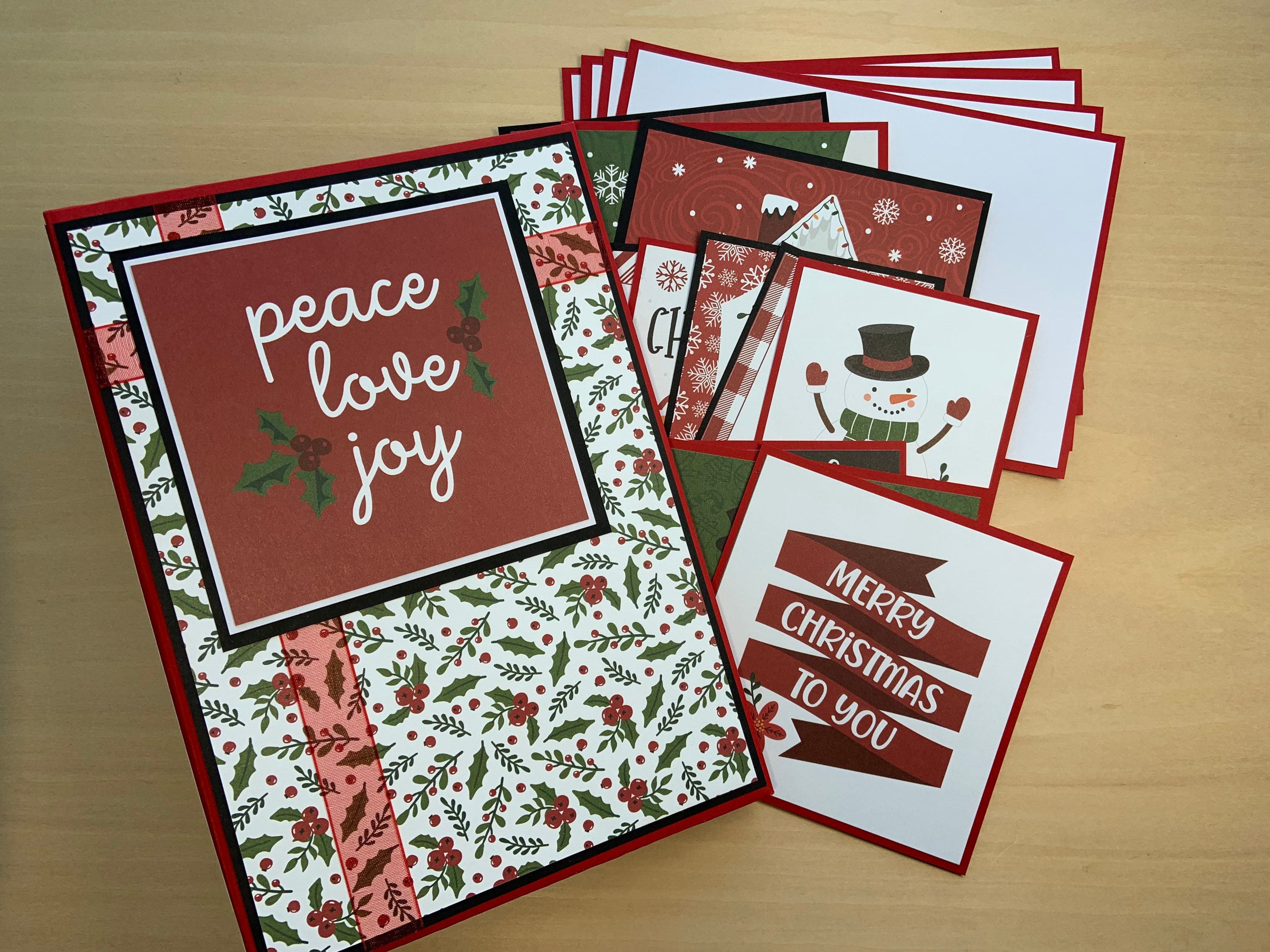Peace Joy Love Gift Card Holder / Accordion Photo Album Mini