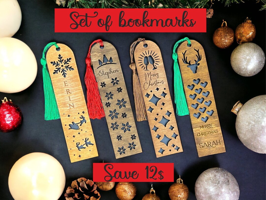 Wooden Bookmark With Tassel, Handmade Engraved Wood Bookmarks, Gift for ...