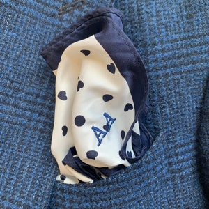 Tasca quadrata personalizzata per uomo, carta regalo inclusa, hanky blu scuro, fazzoletto casual, fazzoletto da uomo in linbaiway