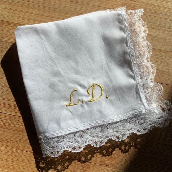 Personalisiertes Taschentuch | Geschenkumschlag inklusive | Initialen bestickt | Taschentuch | Personalisierte Hankie | Geschenkkarte inklusive