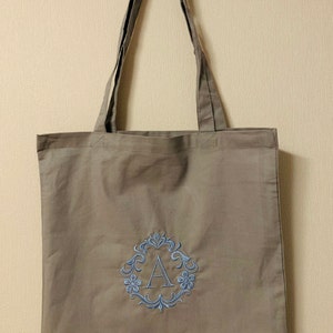 Bolso de algodón personalizado / bolsa de yute de algodón bordada / bolsa de tela / bolso monograma / carta