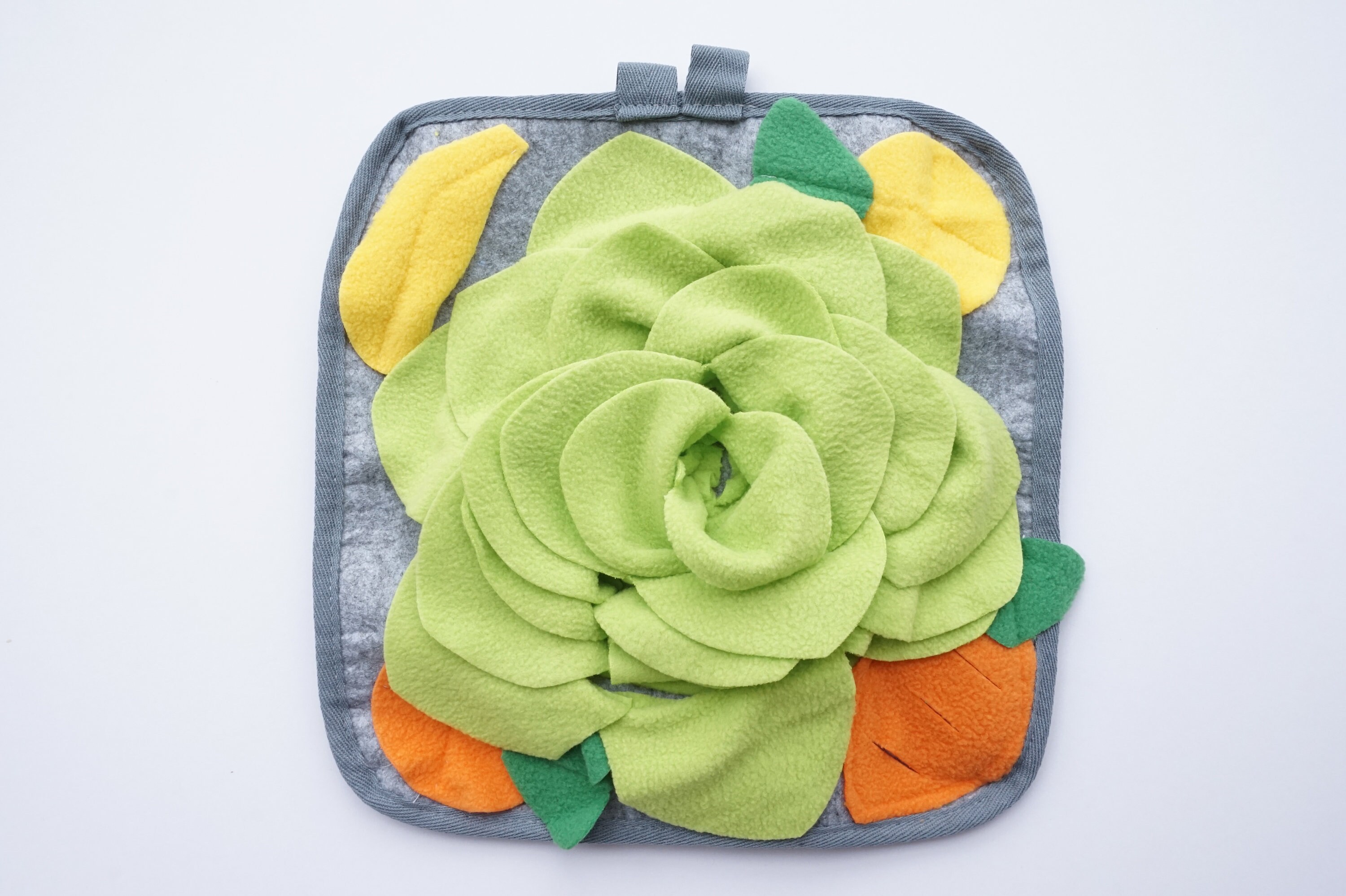 Veggie Patch Snuffle Mat For Dogs & Cats - 19x19 Inch Foraging Puzzle Toy For Puppies, Rabbits & Small Pets