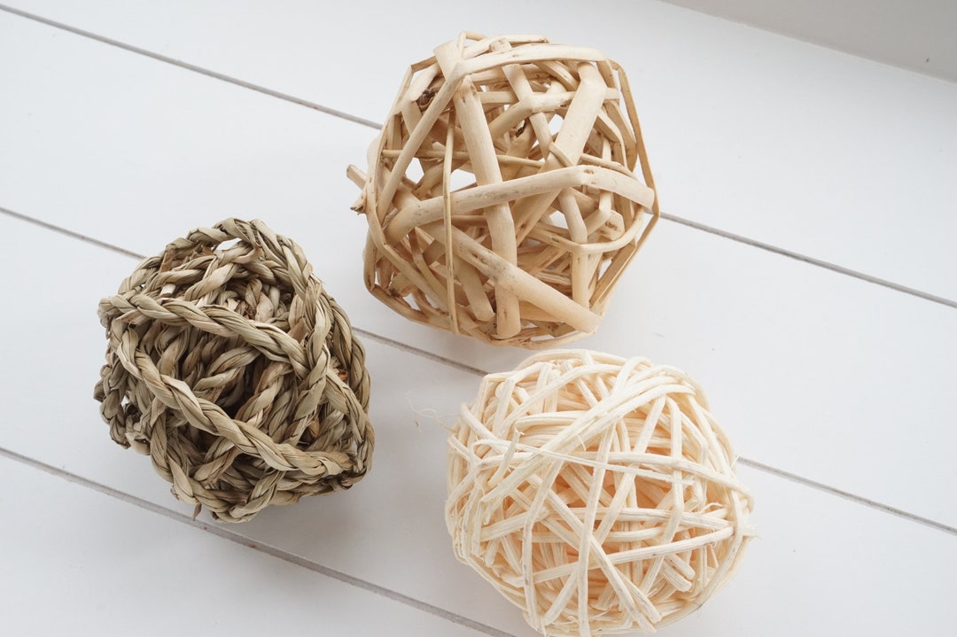 Trios of Balls for Bunnies Bamboo Seagrass Wicker Etsy