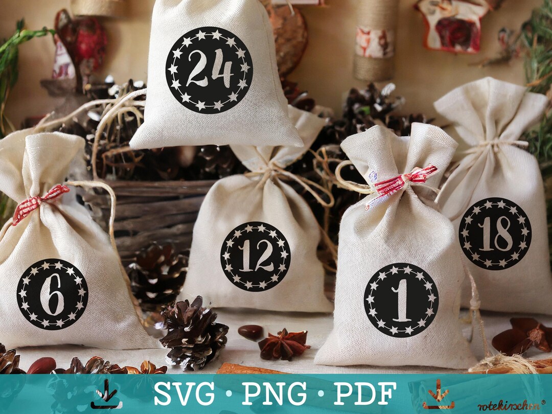 Plotter File Advent Numbers | Laser File Round Numbers With Stars SVG ...