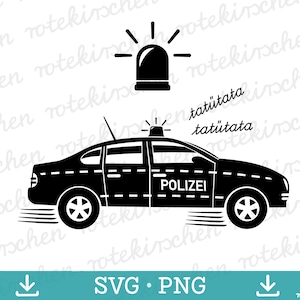 Police Car SVG PNG | Plotter File for Cricut Silhouette Laser | DTF & Sublimation, Police-Themed Birthday Party, First Day of School