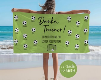 DANKE Geschenk für Trainer, Trainerin | Fußballverein | Sportlehrer | Geburtstagsgeschenk | Abschiedsgeschenk | Badetuch, Saunatuch