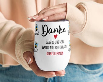 Danke Geschenk Erzieherin, Lehrer | Hummelgruppe, Hummelklasse | Abschiedsgeschenk mit Namen | Personalisierter Thermobecher Kita Schule