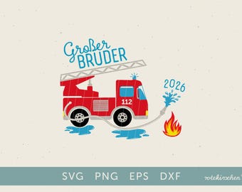 Big Brother 2026 Firefighter SVG | Pregnancy Announcement with Sibling Shirt | Baby Announcement Plotter File