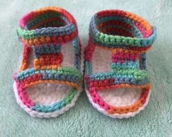 Crotchet Babygirl Rainbow Colored Sandals