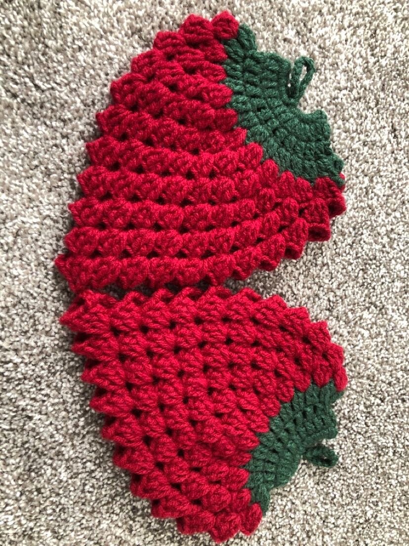 Crocheted Strawberry Placemats Etsy