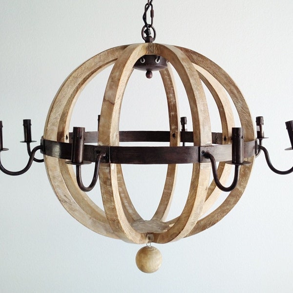 Large Wood Chandelier - Etsy