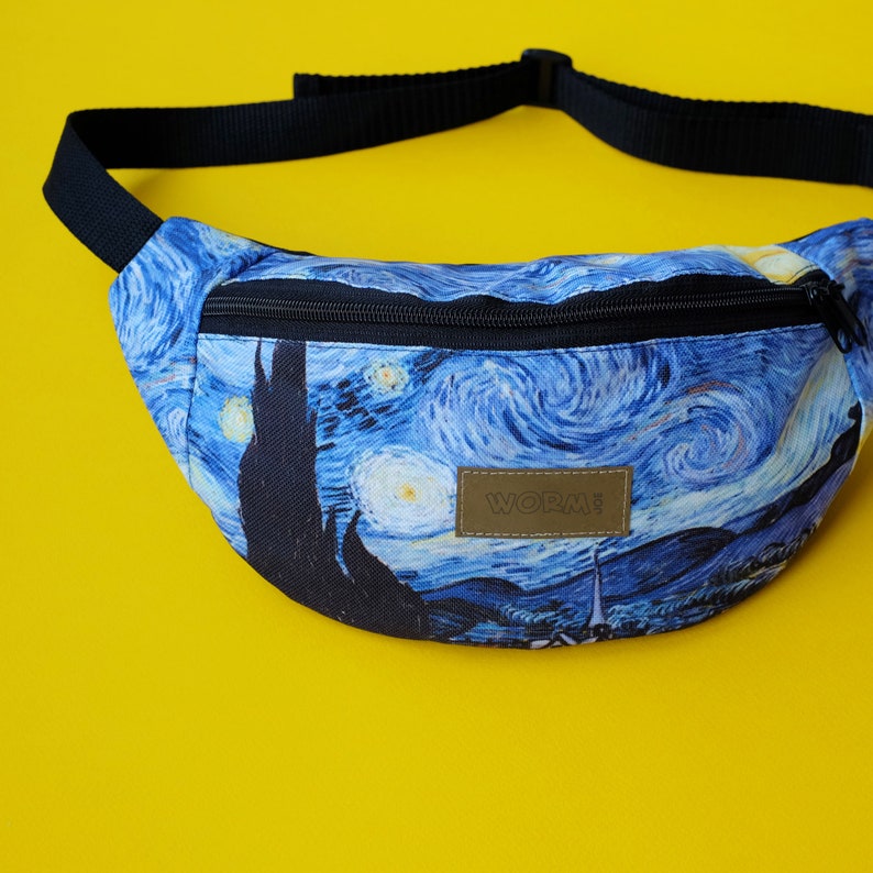 waist pack Starry night belt bag Crossbody Bag Bum bag, creative belt bag banana bag handmade belt bag van gogh Waist Bag waist bag