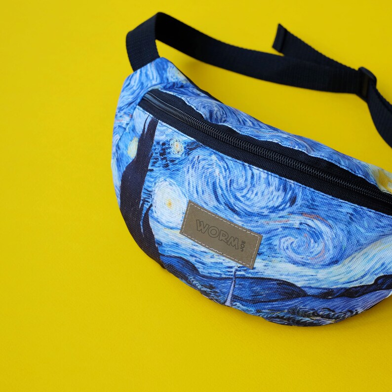 waist pack Starry night belt bag Crossbody Bag Bum bag, creative belt bag banana bag handmade belt bag van gogh Waist Bag waist bag