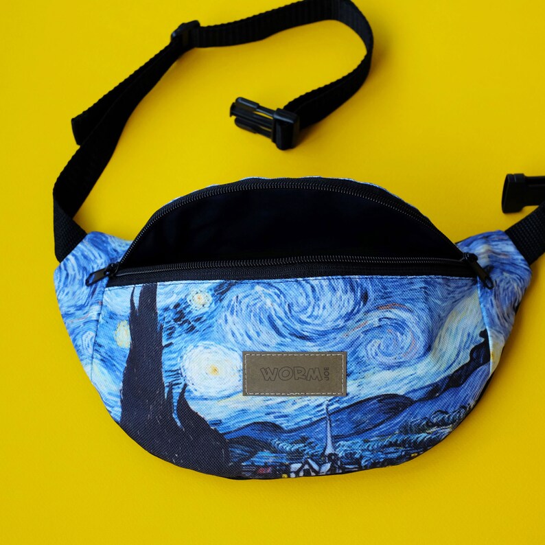 waist pack Starry night belt bag Crossbody Bag Bum bag, creative belt bag banana bag handmade belt bag van gogh Waist Bag waist bag