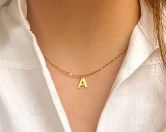 Collana iniziale oro argento acciaio choker ipoallergenico regalo donna uomo dainty aesthetic