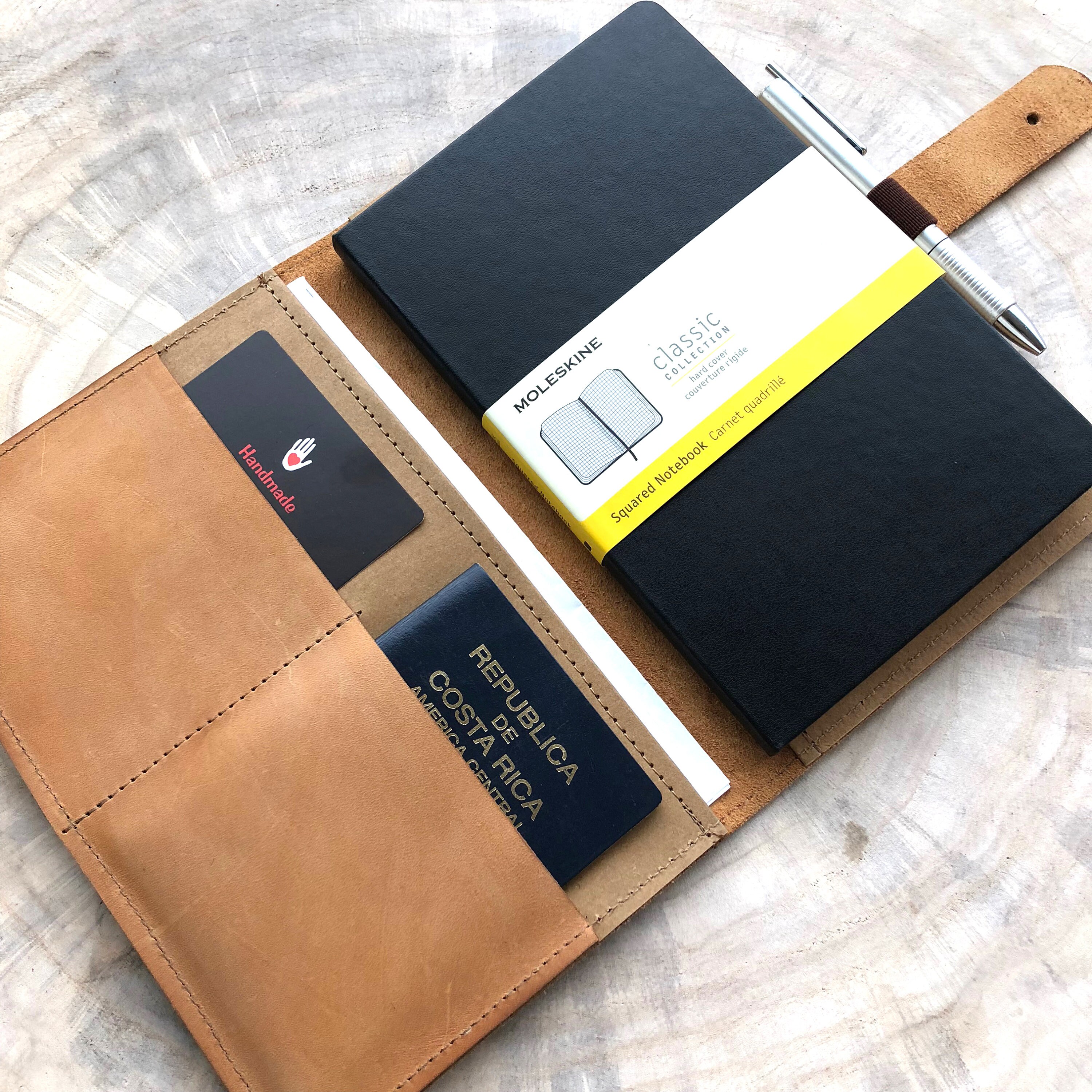 aus Leder für und Moleskine/Notizbuch. Natur Etsy.de