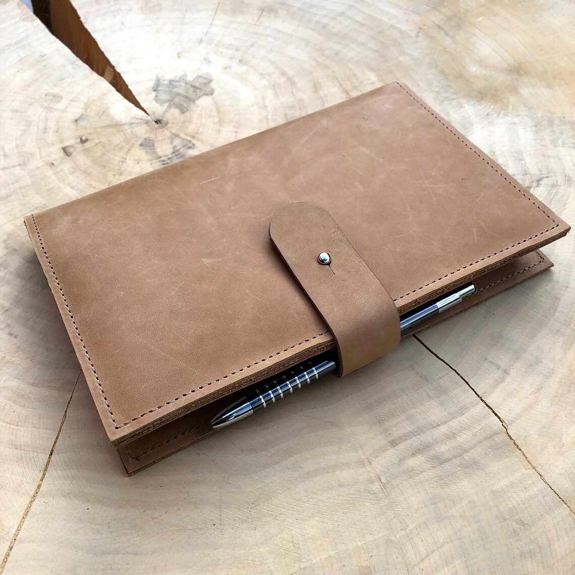 aus Leder für und Moleskine/Notizbuch. Natur Etsy.de