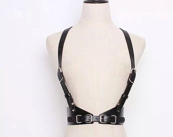 Zepar - Buckle Belt Harness Gothic PU Leather