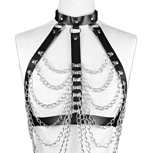 Silver Chain Harness and Multiple Rings Etsy