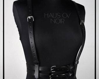 Asmodeus - Harness Belt Gothic Chest PU Leather, Goth Harness