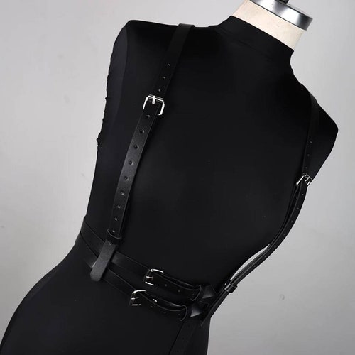 Zepar Buckle Belt Harness Gothic PU Leather Goth - Etsy