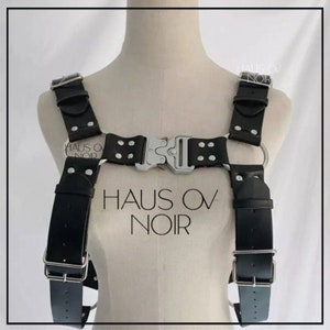 Garth - Techwear Harness, Darkwear Harness, Chest Harness, Buckle Harness, Cyberpunk, Goth Harness, Gothic Belt, Anime, Stainless Steel