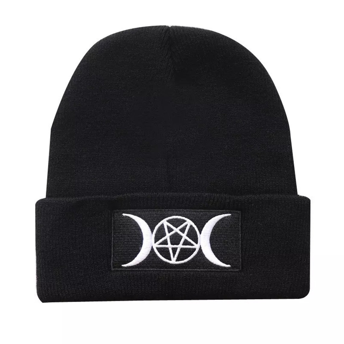 Pentagram and Moon Gothic Hat Witch Beanie Wicca Hat Moon - Etsy