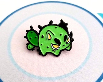 Kawaii Angry Cactus Cat Enamel Pin 1" Inch | Soft Enamel Pin | Cute Enamel Pins Lapel Pin