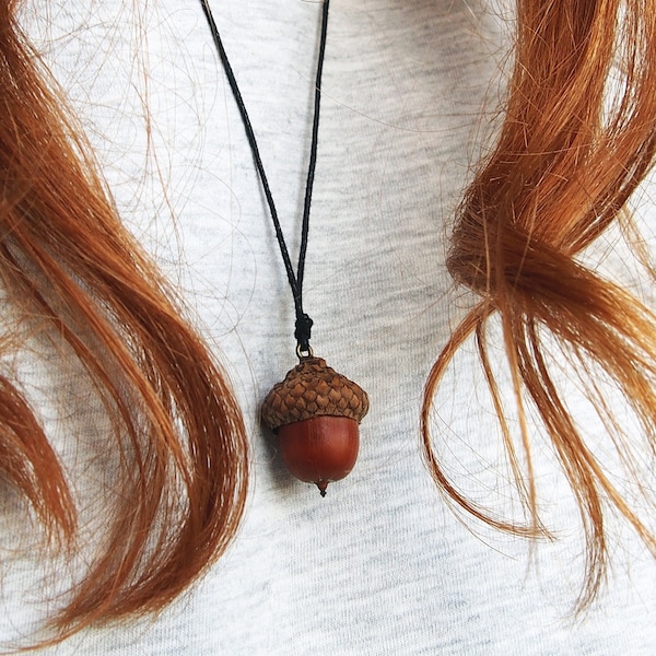 Real acorn necklace, Peter pan jewelry, acorn charm, acorn pendant, forest necklace