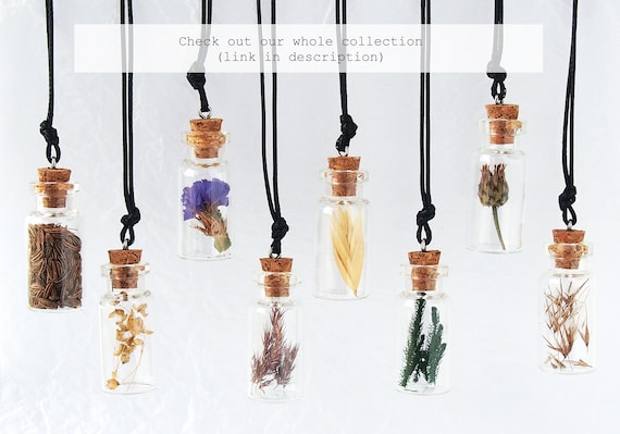 Mini Bottle Necklace With Spike Bentgrass, Enchanted Forest