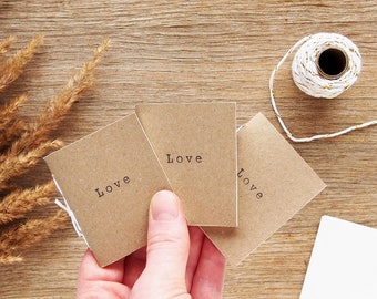 Love quote notebook set, handmade bulk notebooks, cute kraft notebook, miniature notebook, phrase journal, tiny notebook set