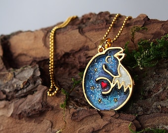 Collar de zorro místico, colgante de zorro del Principito, regalos para amantes de los zorros, colgante de zorro dorado, silueta de zorro de resina, collar del bosque encantado