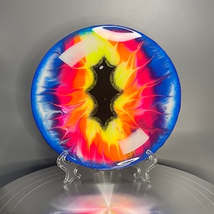 Neon Alien Eye Fluid Art