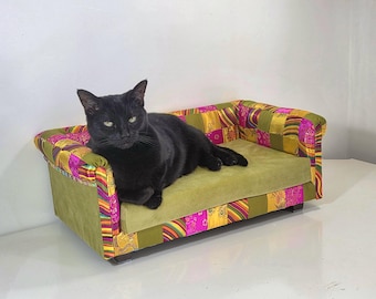 Patchwork Chesterfield Cat Sofa.