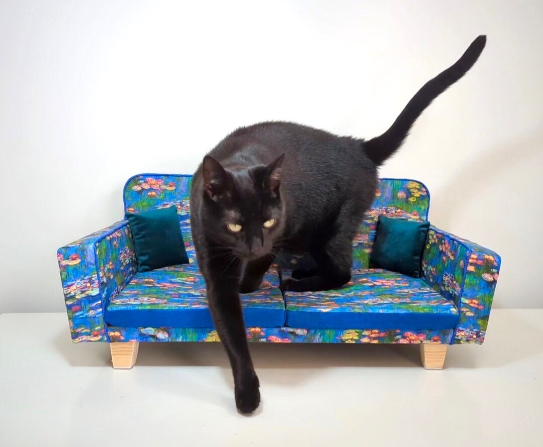 Miniature Blue Sofa for Cats Etsy