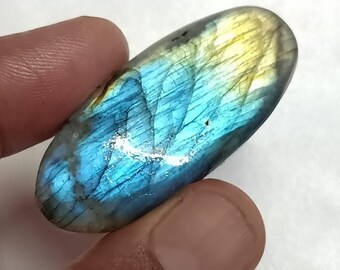 Beautiful Unique Multi Rare Flashy Natural Labradorite Cabochon Pendant Jewelry Making Stone Labradorite Stone,size46.50×20.60×7.20mm.crt75